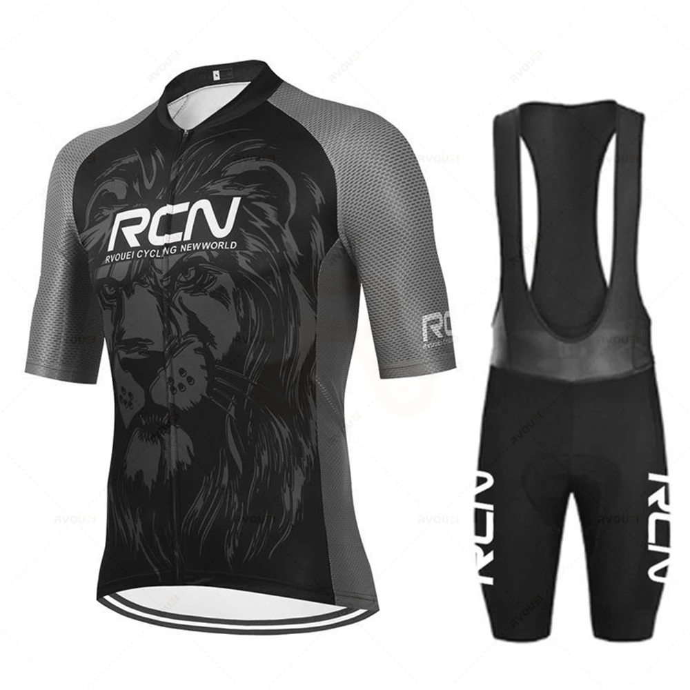 New Rcn Pro Cycling Jersey Set Summer Short Sleeve Breathable Men's MTB Bike Cycling Clothing Maillot Ropa Ciclismo Uniform Suit