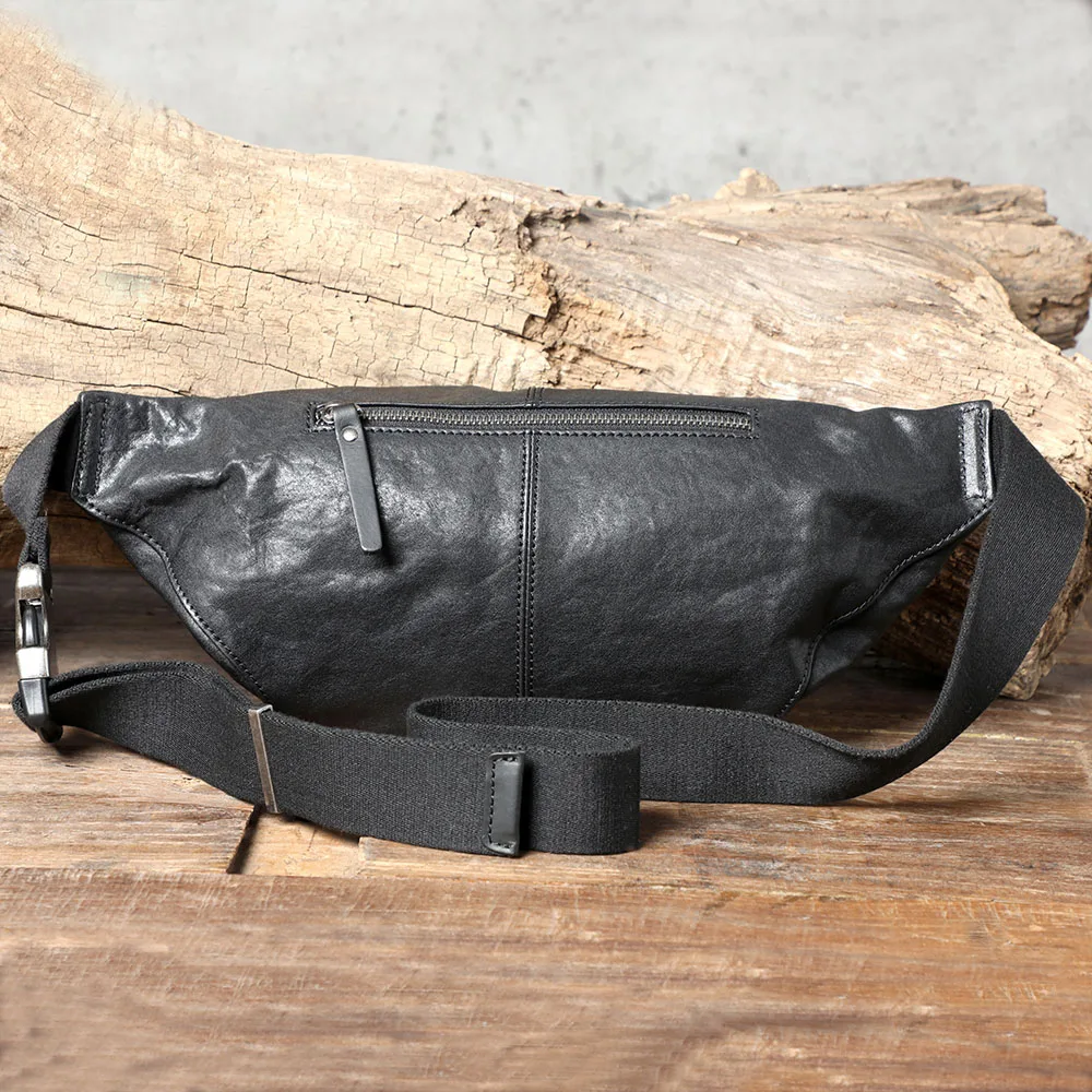 S.WORKER Lässige Herren-Brusttasche aus hochwertigem Leder | Modische Umhängetasche für Herren aus echtem Leder – Detail 11