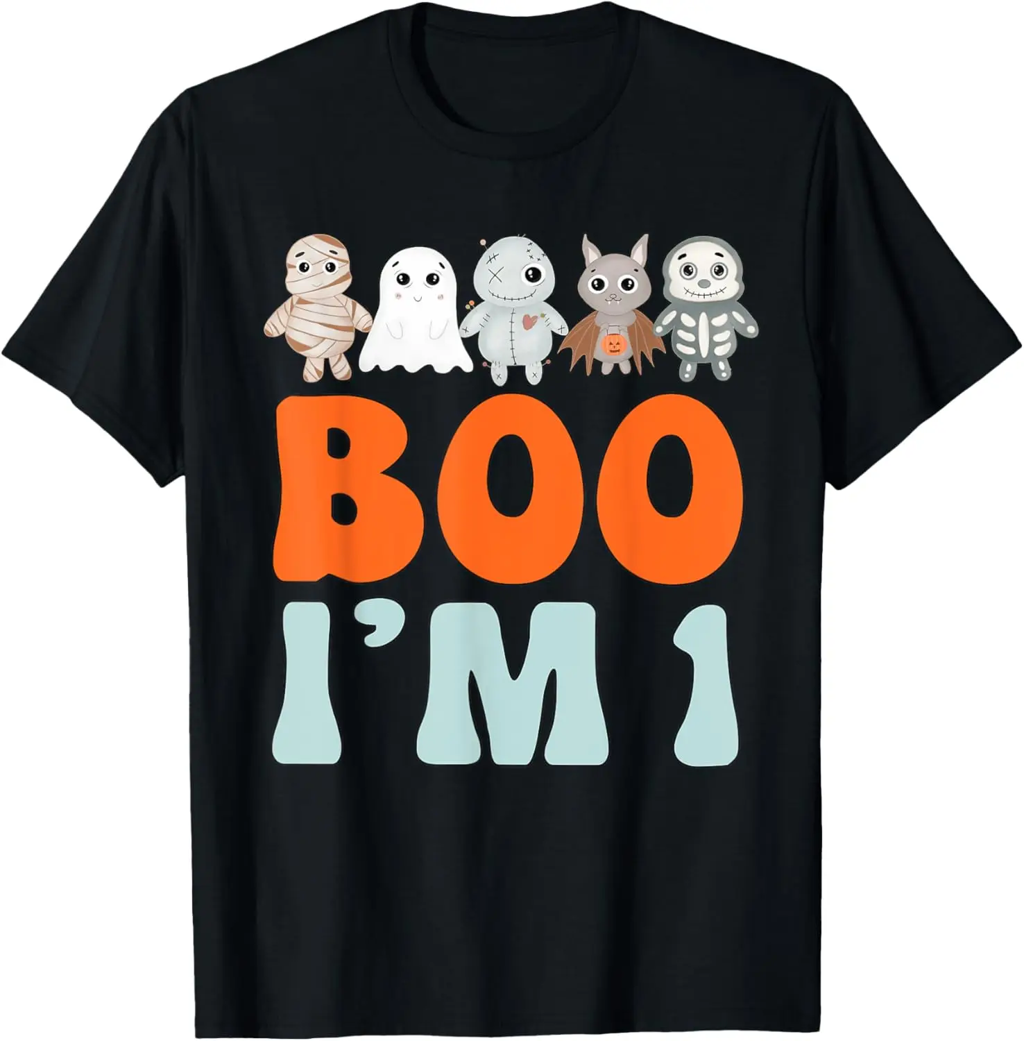 Boo I'm 1 Halloween Theme 1st Birthday Boy One Yrs Old T-Shirt