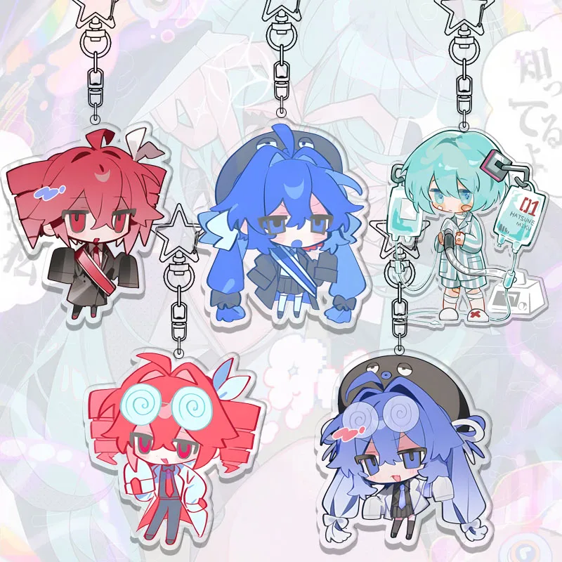 Hatsune Miku Acrylic Keychain Kasane Teto Kawaii Pendant Student Bag Charm Decoration Accessory Anime Cartoon Birthday Gift