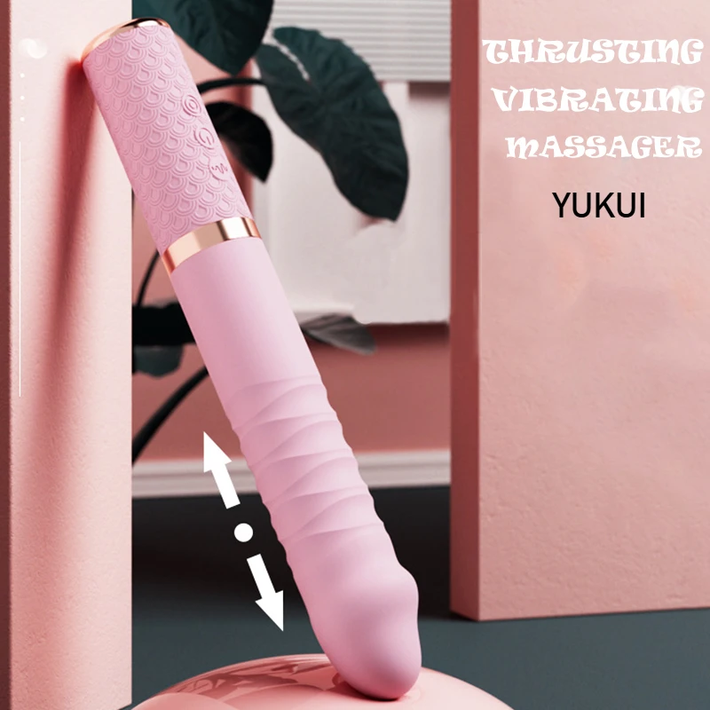 Telescopic G Spot Dildo Vagina Clitoris Stimulator Vibrator for Woman Thrusting Wand Toy Adult 18+Female Masturbator Sex Machine