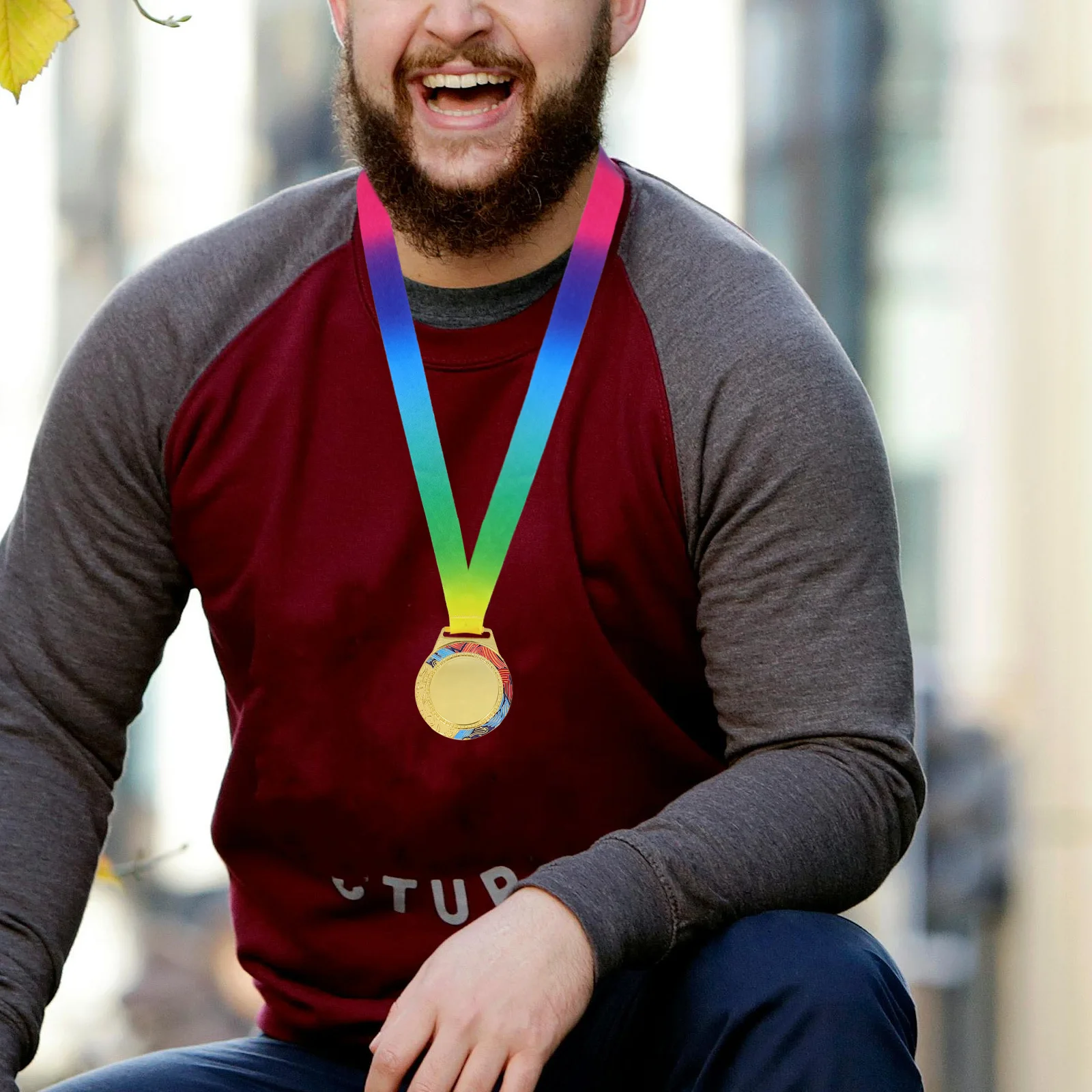 2 قطعة ميدالية ذهبية جوائز رياضية سبائك الزنك معدن الفائز ميداليات الشريط لماراثون كرة السلة كرة القدم أحداث البطولة المدرسية