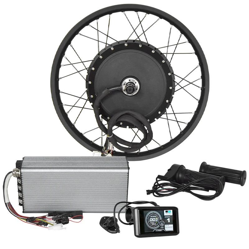 19 to 24 inch wheel 72v 60v dc hub motor 10000w 12000w electric motorcycle conversion kit with battery and disc brake