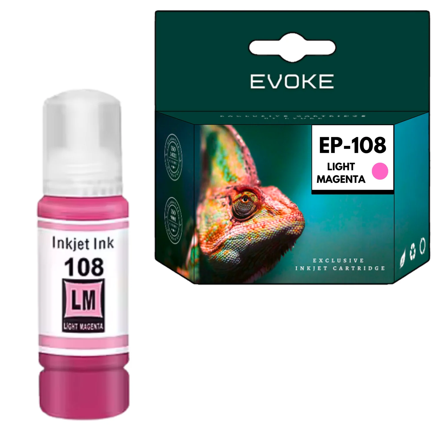 Evoke Compatibele Inkt voor Epson 108 C13T09C64A Licht Magenta 7200 Pagina's Ecotank L8050 L18050