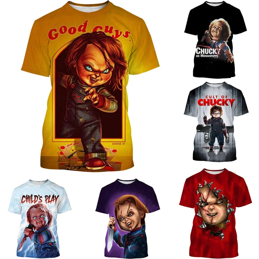 Summer fashion trend cool and personalized T-shirt 3D printed doll pattern casual and comfortable T-shirt