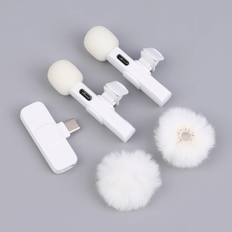 1Set Portable Audio Video Recording Mini Microphone For Android PC Camera Live Gaming Phone Wireless Lavalier Microphone