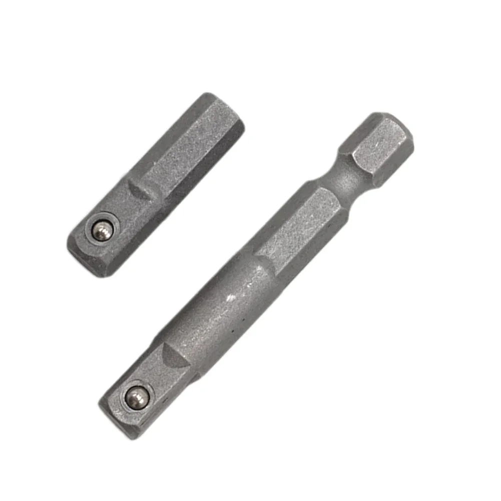 2 pçs adaptador de soquete de impacto conversor 1/4 "haste sextavada para 1/4" adaptador de soquete brocas barra extensão haste chave 25/50mm