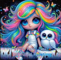 The Gril Fairy 100% Fairy Dust Square Drill Full Diy Diamond Painting Cross Stitch Crystal AB Embroidery Mosaic Decor Needlework
