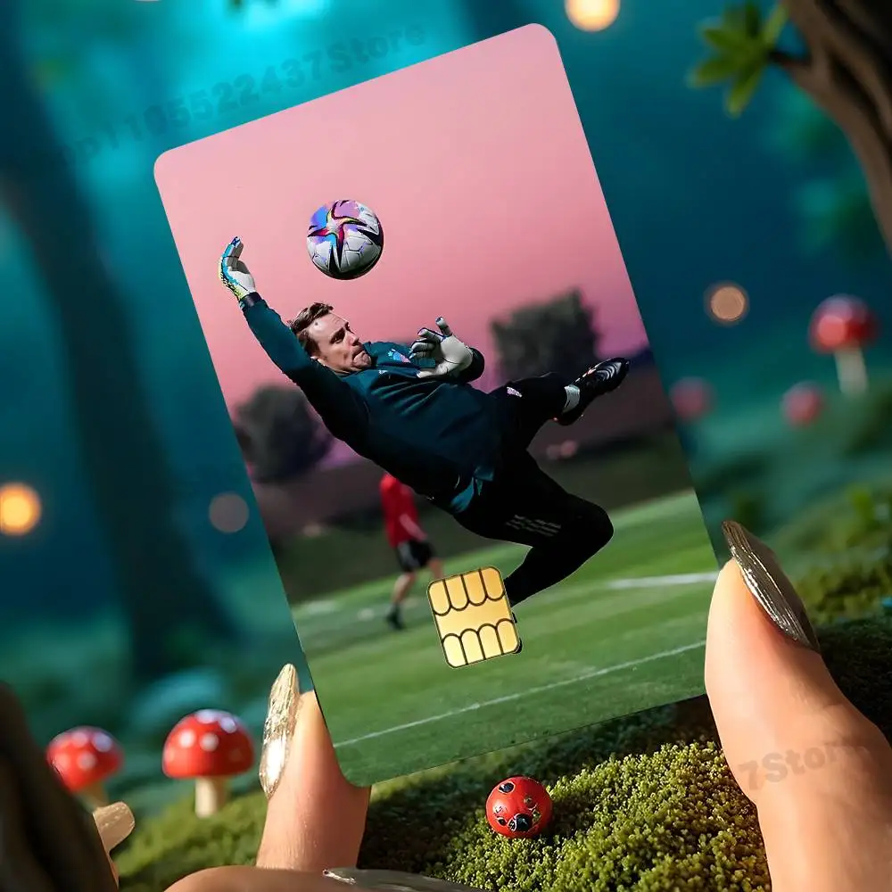 Pegatina de película holográfica brillante con diseño de Manuel N-Neuer de la selección de fútbol de Alemania para tarjetas de débito, crédito y bancarias