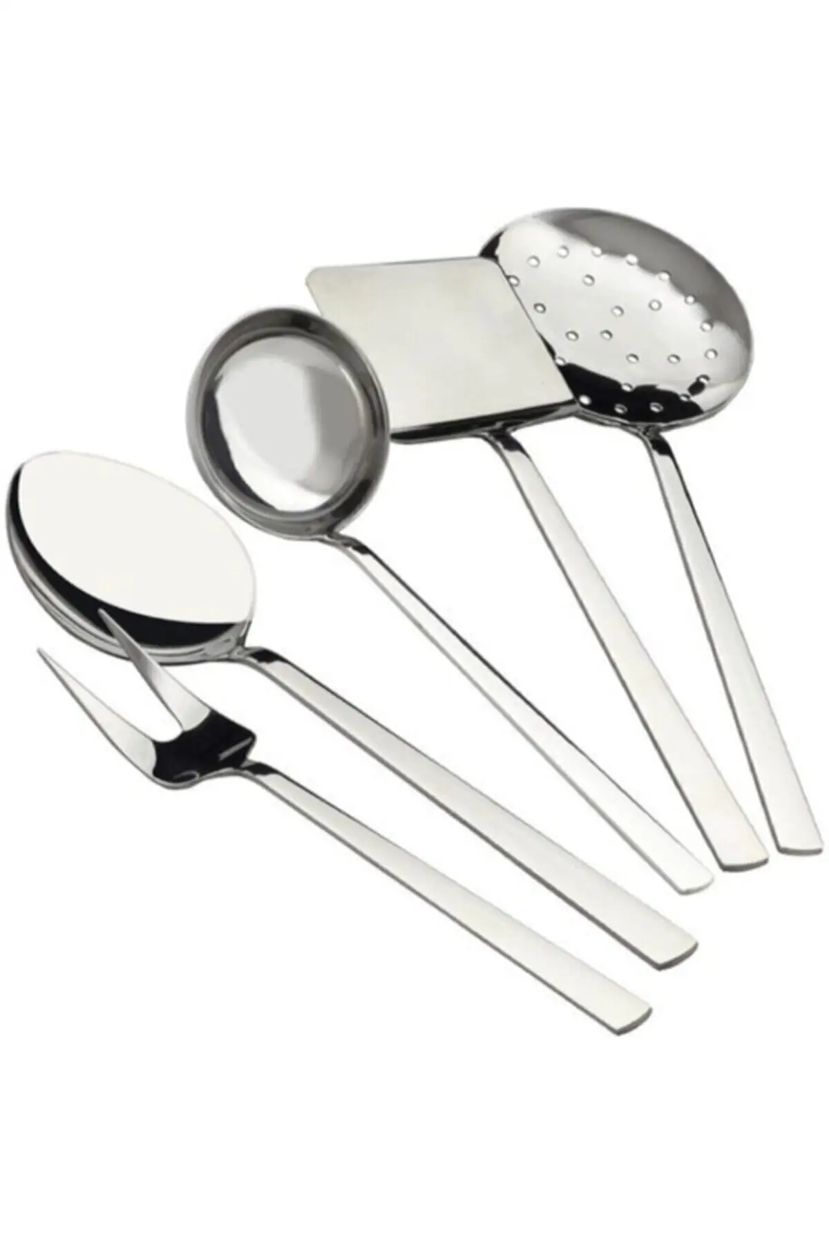 5 piece Steel Solid Service Set Ladle Colander Set Stainless Service Kit Set Kitchen Dinner Tableware Set 2021 Fashion