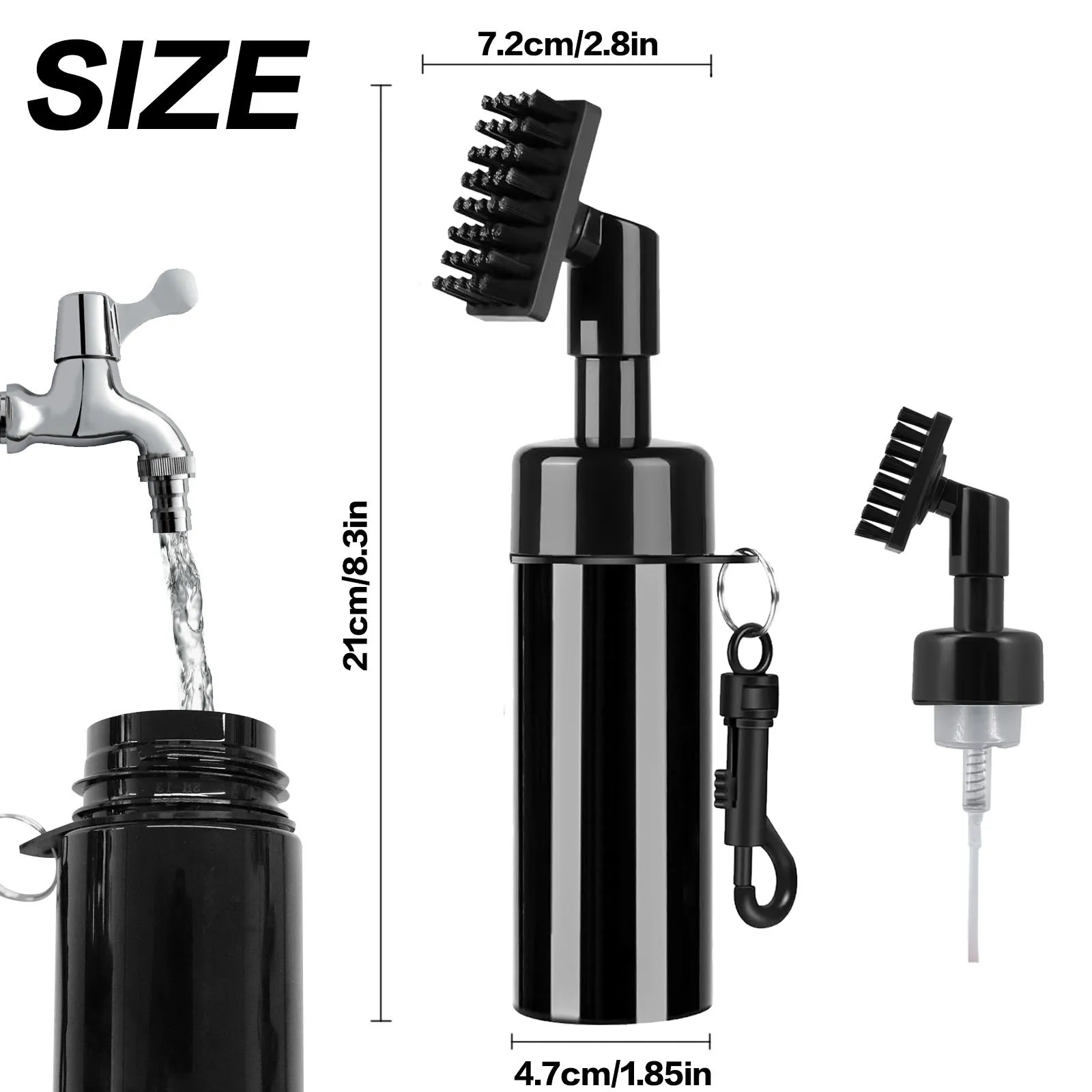 Golf Club Cleaner Water Brush with Spray Bottle Holds 3 Pack,Golf Club Cleaning Brush with Cover & Retractable Clip