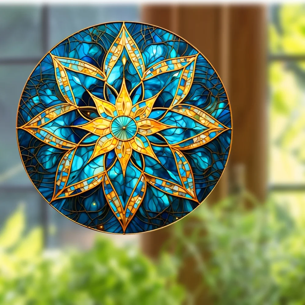 1pc Green Flower Glass Window Electrostatic Stickers Waterproof Home Decoration Anti-collision Static Cling Window Vinyl Decals