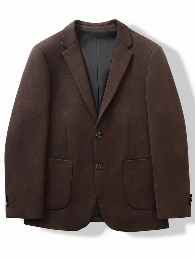 

Теплый шерстяной повседневный пиджак для мужчин: свободный крой, деловой стиль, осенне-зимняя мода, городская одежда, комфортная верхняя одежда