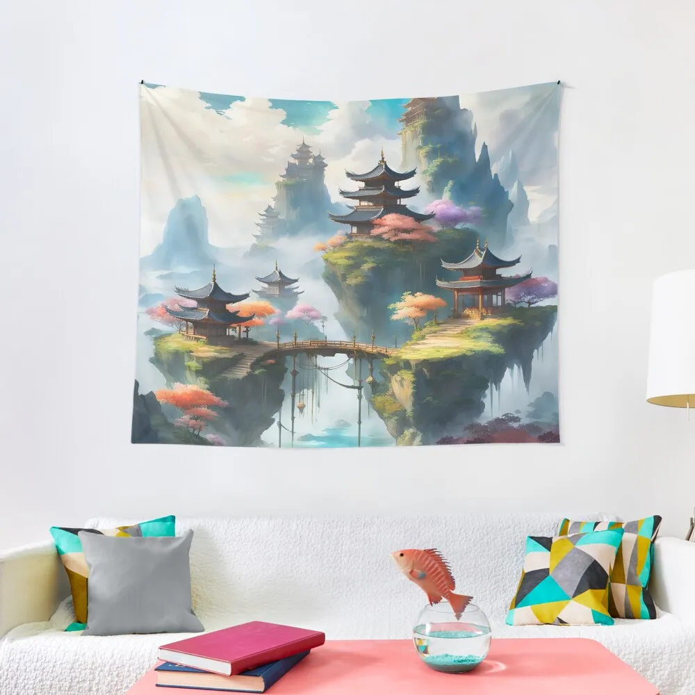 Ethereal Horizons: the Floating Realm Tapestry Decorations For Your Bedroom Home Decor Aesthetic Wall Decor Hanging Tapestry