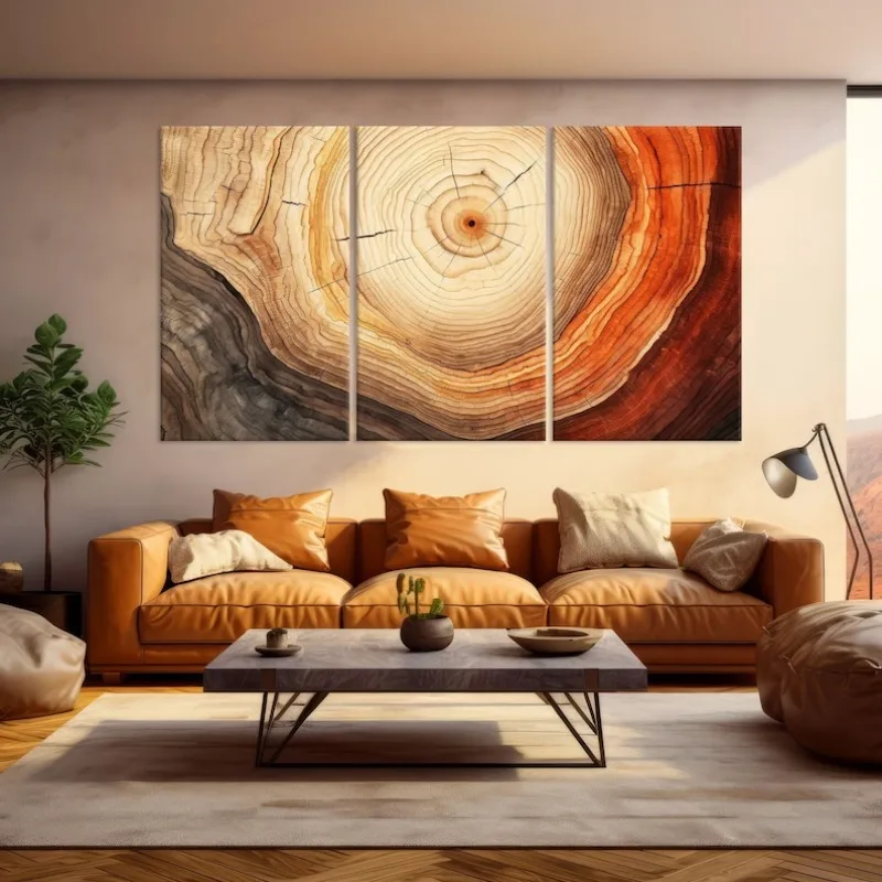 

3pcs Tree Ring Print on Canvas Wall Art, Noframed Tree Stump Print, Wood Wall Art for Living Room and Office Decortions Gifts