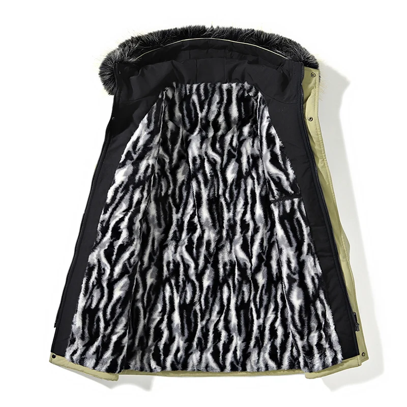 Winter Fashion Trend With Thick Velvet and Warm Long Cotton Jacket For Men Loose Fit Sports Plus Large Size High-Quality Jacket