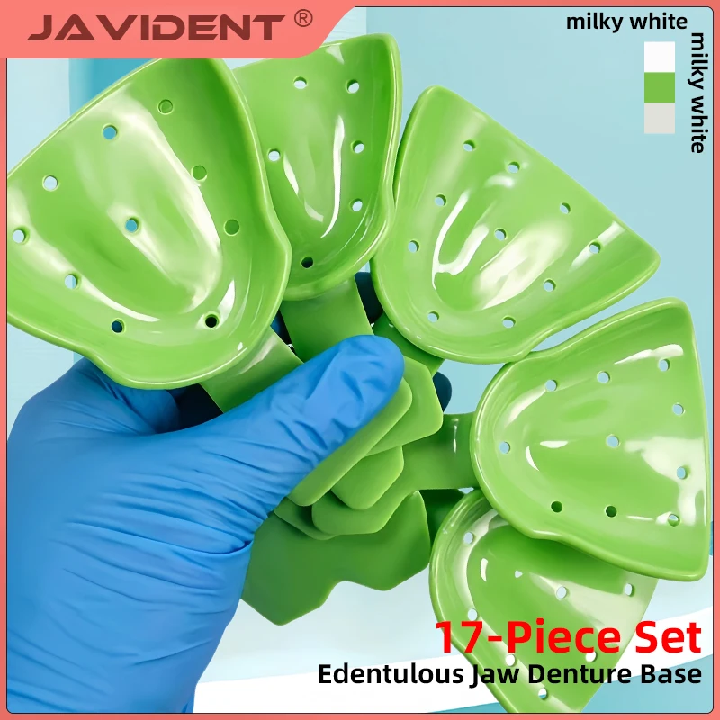 1Set Dental Impression Tray for Edentulous Jaws – Heat-Resistant, 17-Piece Set for Full-Mouth Denture Impressions