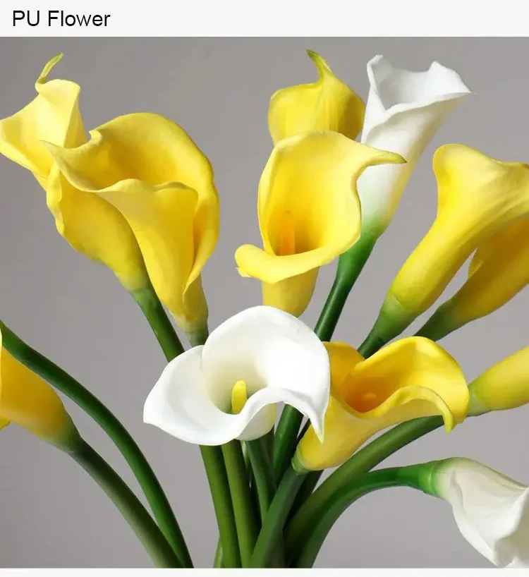 7 Stück PU Lange Zweige Große Calla-Lilien Realistische Künstliche Blumen Hochzeitsdekoration Blumenarrangement Heim-Party Calla Kunstblumen – Detail 10