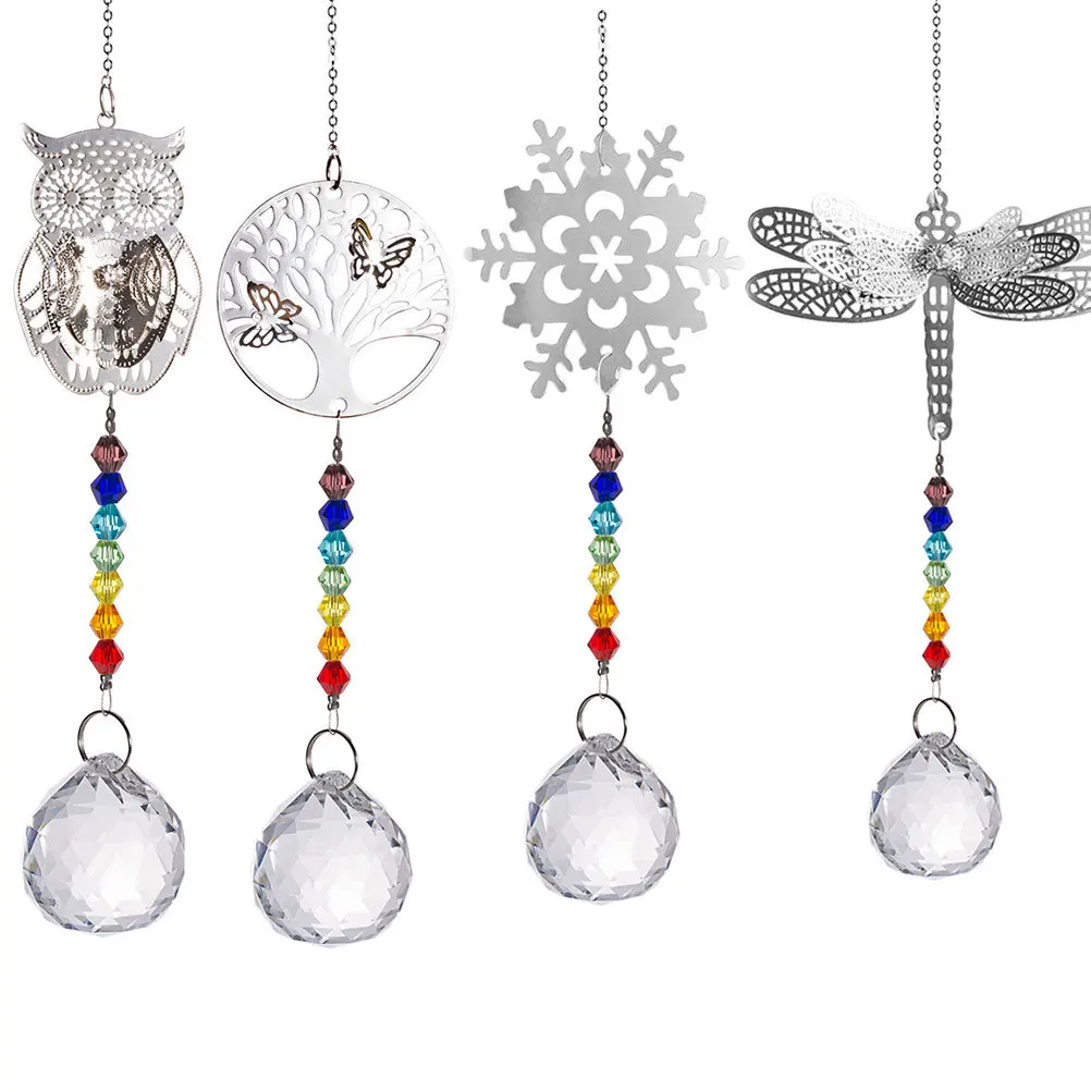 

Crystal Pendant Colorful Snowflake Beads Hanging Wedding Party Door Window Car Interior Costume Decor Hanging Supplies
