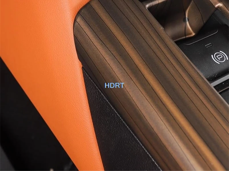 Car Styling Gear Shift Frame Window Control Panel Vent Outlet Cover Peach Wood Grain Interior For Great Wall GWM Haval H9 2024 +