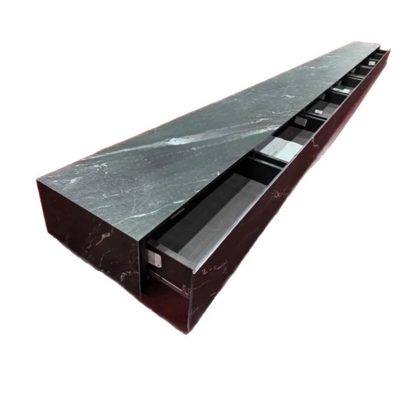 

Высококачественный матовый черный каменный шкаф для телевизора, платформа от пола до потолка, простой легкий роскошный напольный стол для гостиной