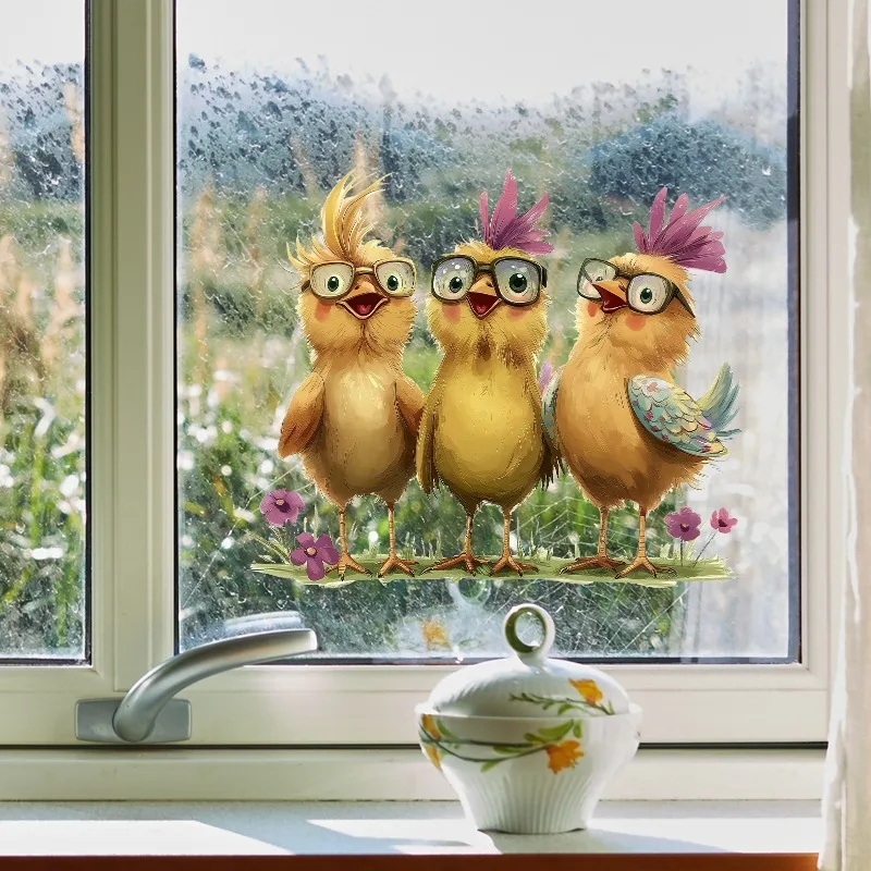Creative Fun Cartoon Chicken Wall Stickers Wallpaper Decoration Suitable For Bedroom Living Room Home Background