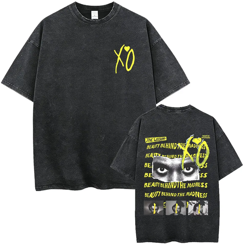 

Washed Vintage Rapper The Weeknd Beauty Behind The Madness T-shirt Men Women Hip Hop Fashion Pop Music T Shirt Male Streetwear