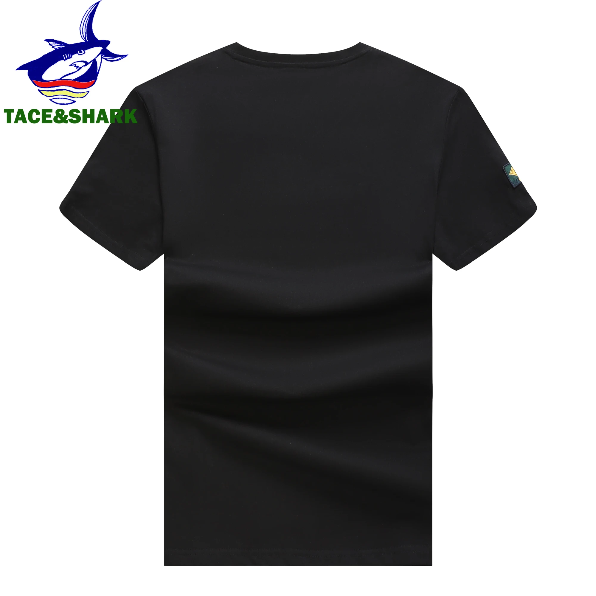 TACE & SHARK-Camiseta con bordado de tiburón para hombre, ropa de algodón, informal, 3XL, alta calidad, verano, 2023