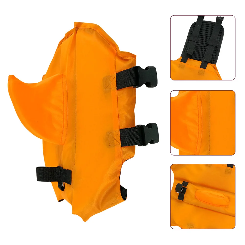 

Puppy Life Preserver Nylon Safety Vest with Shark Fin Easy Pull Handles and Double Protection for Boating and Swimming