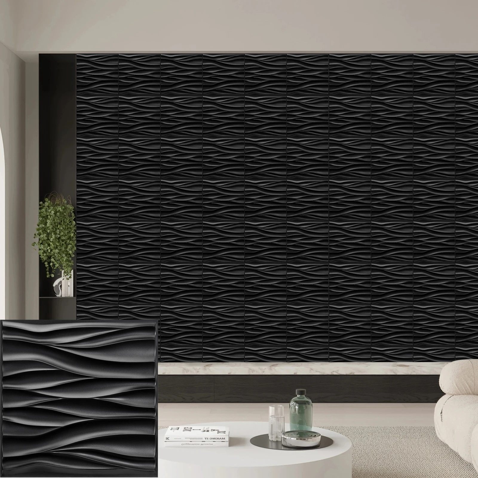 

20/30pcs 3D pvc wall panels for indoor wall decoration, for living room hall bedroom hotel office,including tape