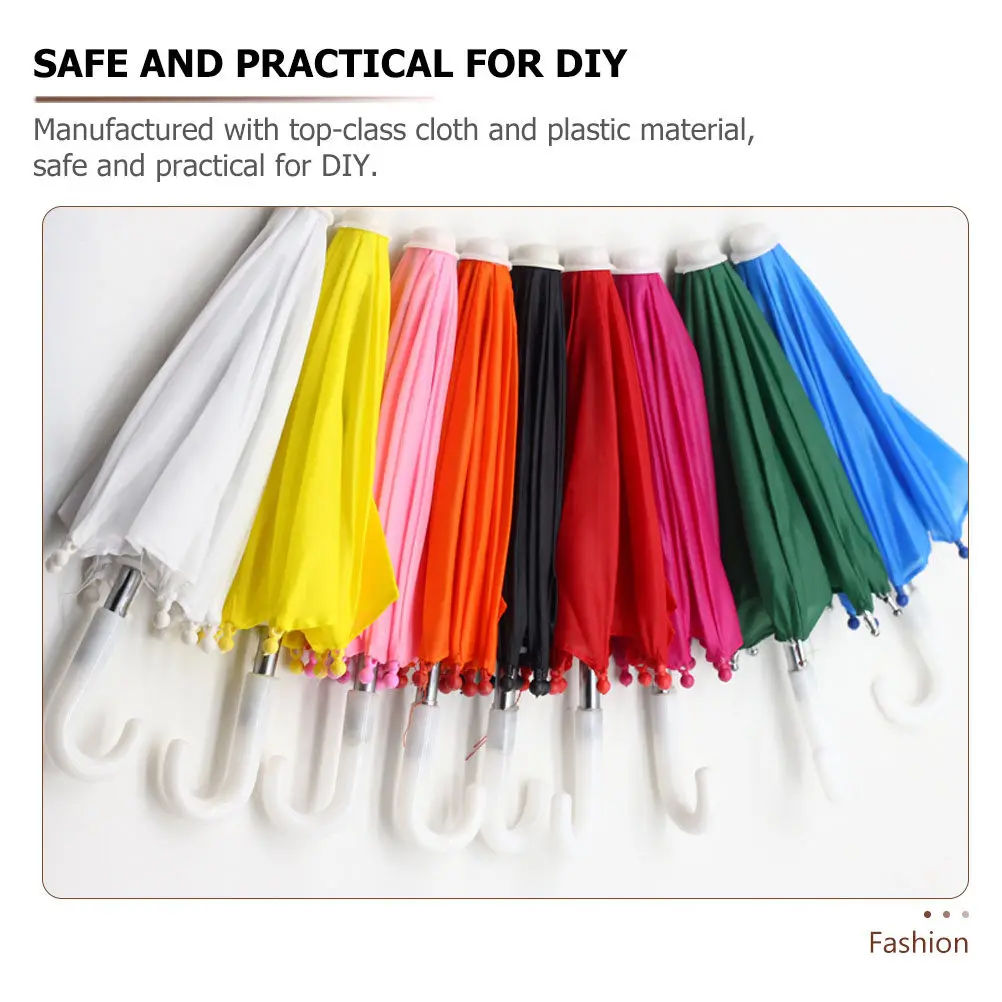 

6Pcs Portable Mini Umbrellas for Dollhouse Furniture Soft Cloth Plastic Build Quality Ideal for DIY Family Bonding and Photo