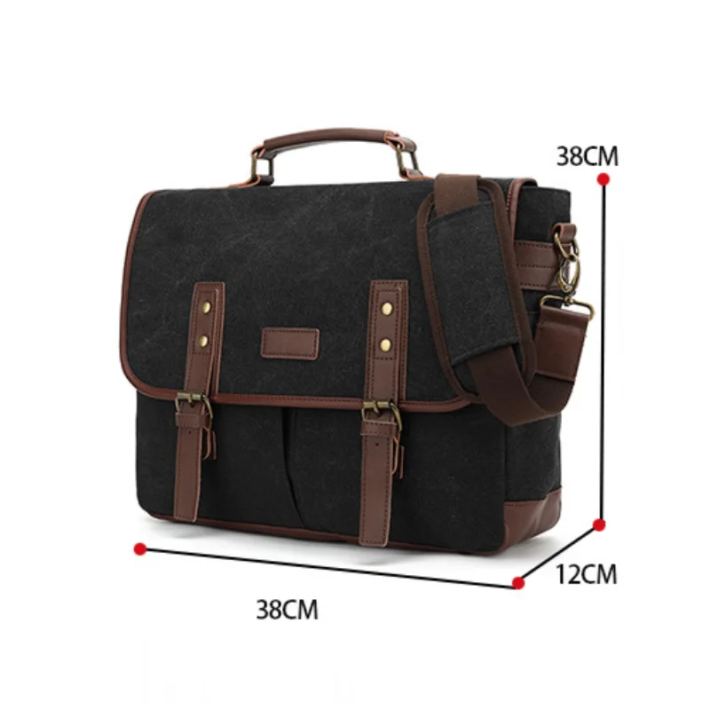 Chikage-Bolso cruzado de lona multifunción para hombre, bolso de mano de gran capacidad para ordenador, maletín portátil Unisex de alta calidad