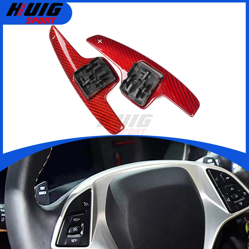 For Corvette C7 ZR1 Z06 Convertible 2014 2015-2019 Replacement Kits Carbon Fiber Car Steering Wheel Shift Paddles Accessories