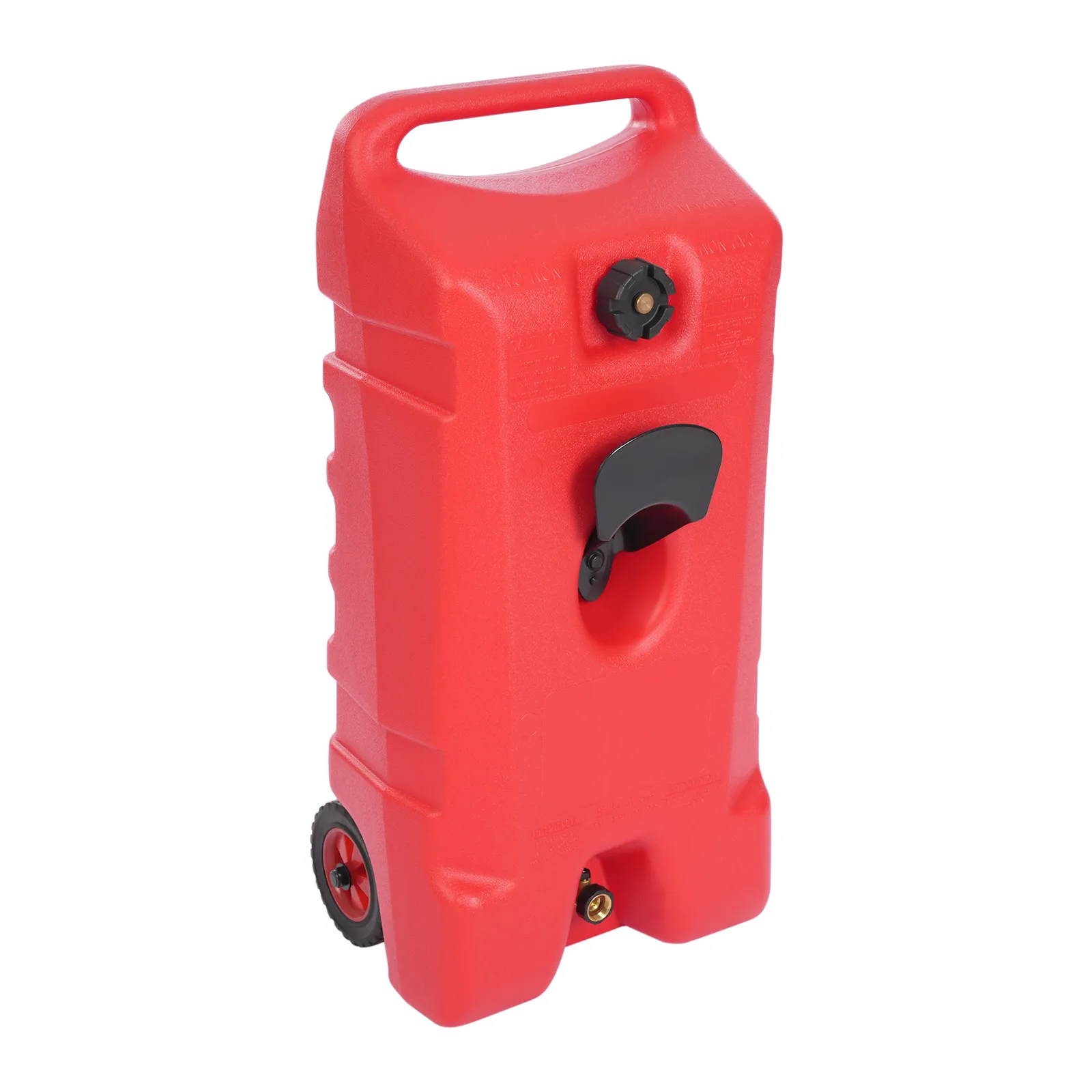 53L Wheeled Portable Fuel Tank, 14gal Gasoline Caddy With 9.84ft Hose & Fuel Gun, HDPE Marine Fuel Container For Boat Outboard Motor