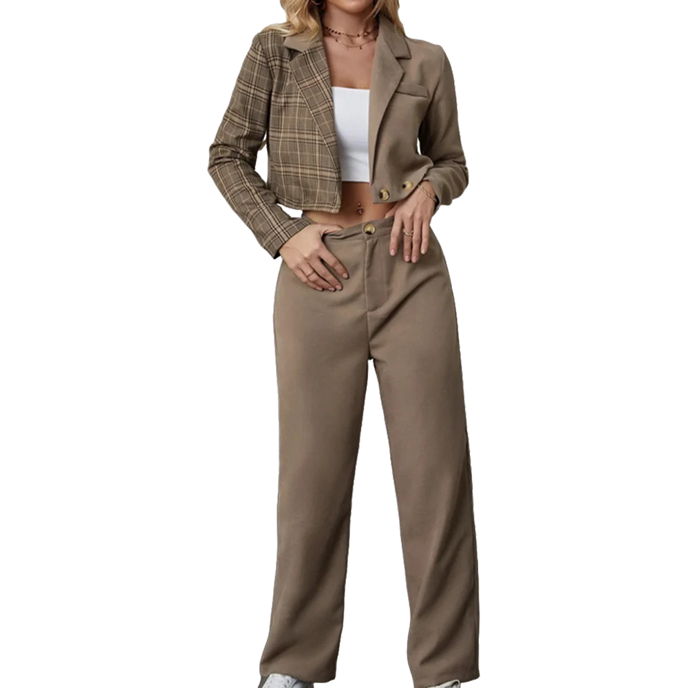 

Mia Muse Select Лоскутные комплекты с длинными рукавами и пуговицами спереди, естественная талия, полная длина, повседневные комплекты для женщин, летние офисные женские простые комплекты