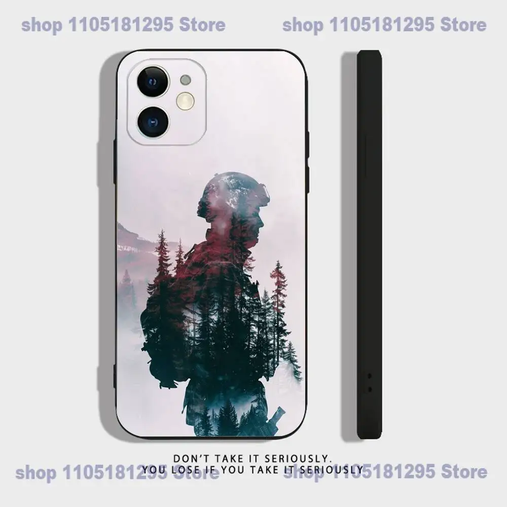 Casing Ponsel Keren Angkatan Darat Khusus F-Forces Untuk iPhone 17,16,15,14,13,12,11,XR,Pro,XS,Max,XR,Plus,Mini Silikon Lembut Hitam Anti Benturan