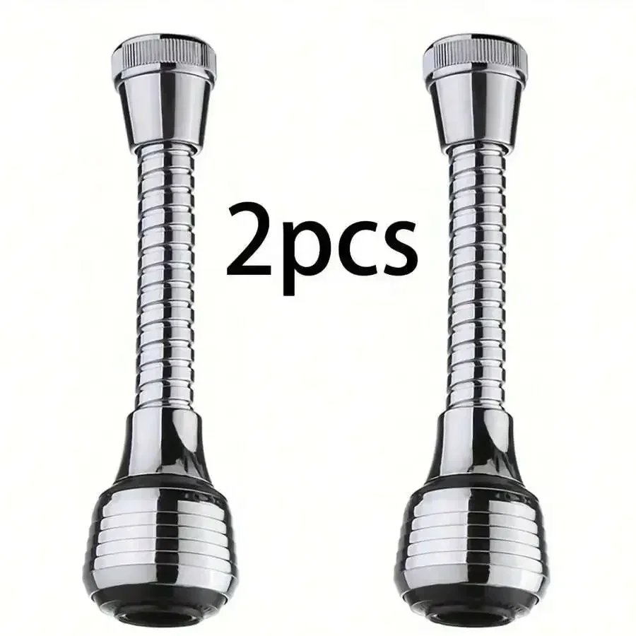 2-Piece 360 ° Rotary Faucet Extender Splash-proof design for bathroom and kitchen sinks Install without tools