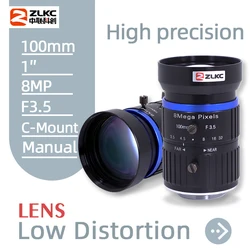 ZLKC C Mount 100mm Fixed Focal Lenth 8MP FA 1