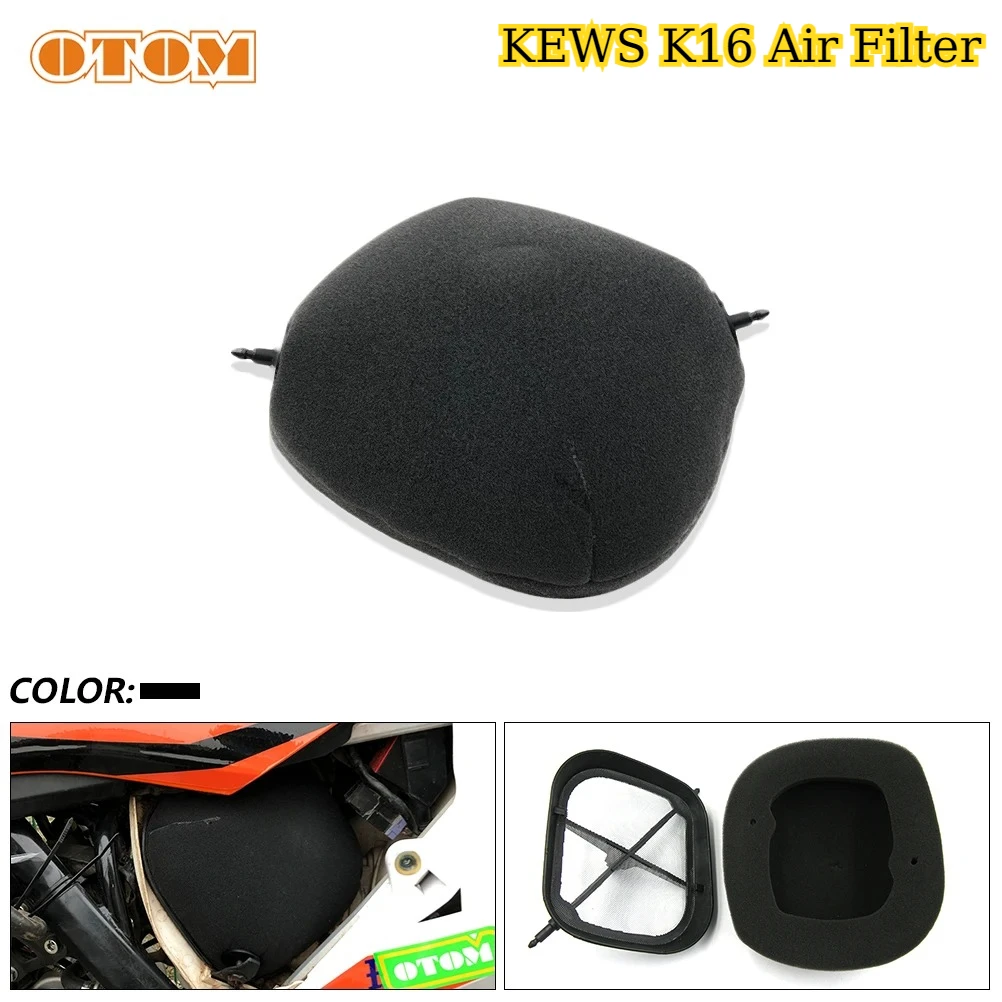 OTOM High Flow Dual Foam Sponge Air Filter Bracket Dust Cover Motorcycle Air Cleaner Dirt Bike Filter For KEWS K16 KTM Husqvarna