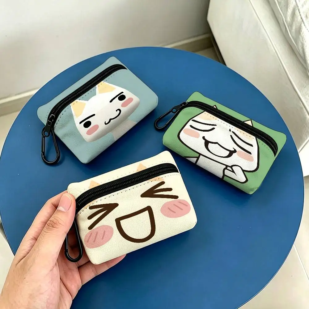Popular Mascot T-Ttoro I-Inoue Portable Oxford Cloth Coin Purse Alloy Carabiner Hook Small Zipper Pouch For Backpack Belt Daily