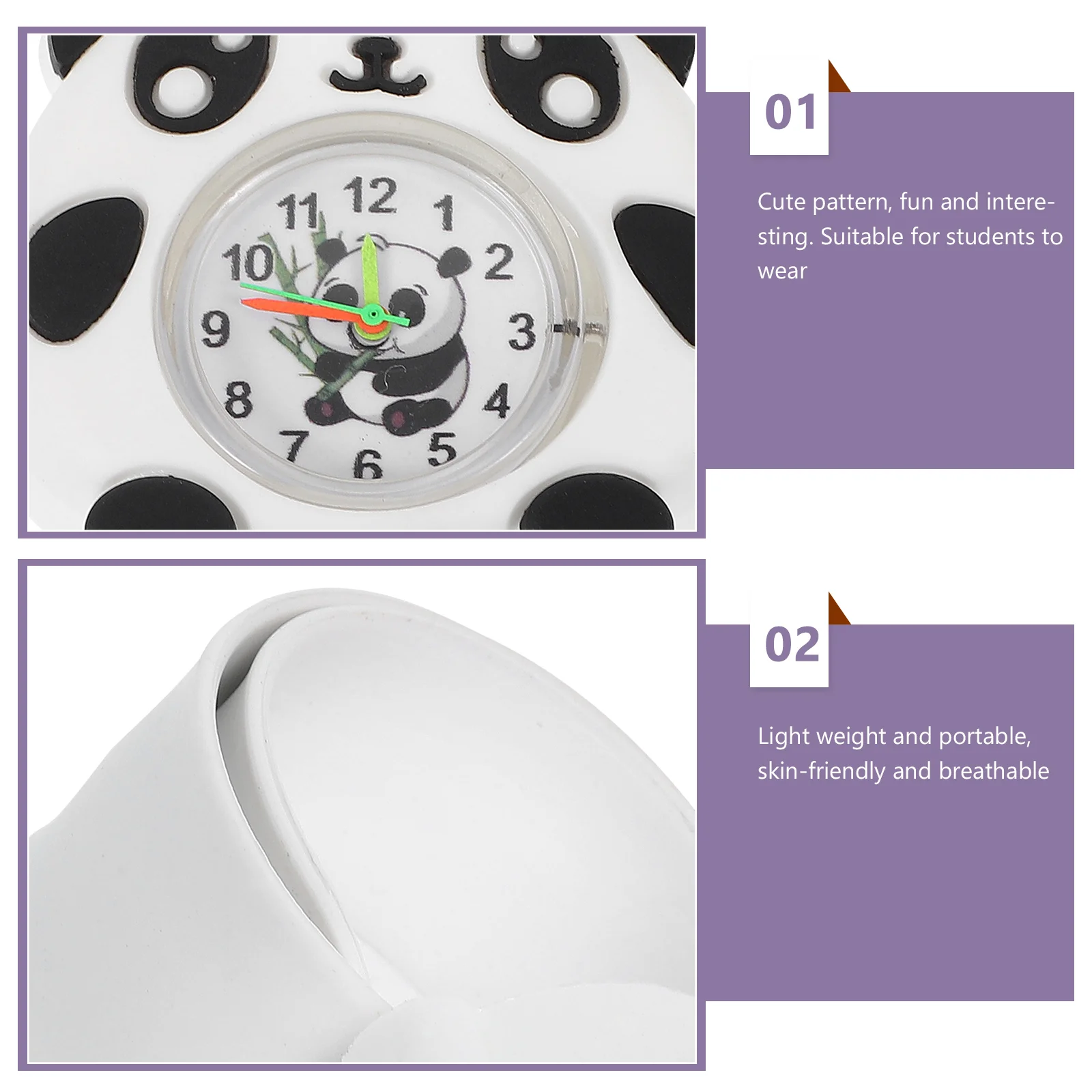 Reloj para niños con dibujos de animales, estudiantes, jardín de infantes, patrón de Panda electrónico para niños, relojes de pulsera de plástico