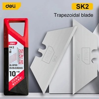 Deli 10/30/50 Pcs Utility Knife Blades SK2 T-shape Sharp Blades With Plastic Case Standard For Utility Knife Replacement