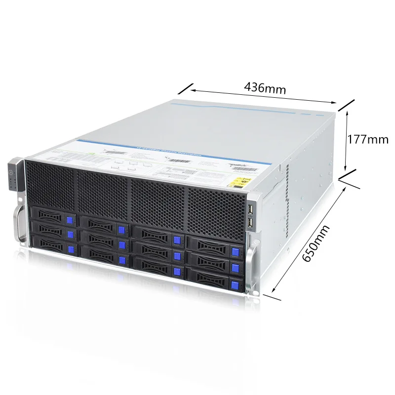 4U Rackmount Server Chassis, 12/24 Hot Swap HDD Bays, Multi Hard Disk NAS Storage Case for IPFS, ALEO & Cloud Metadata Server