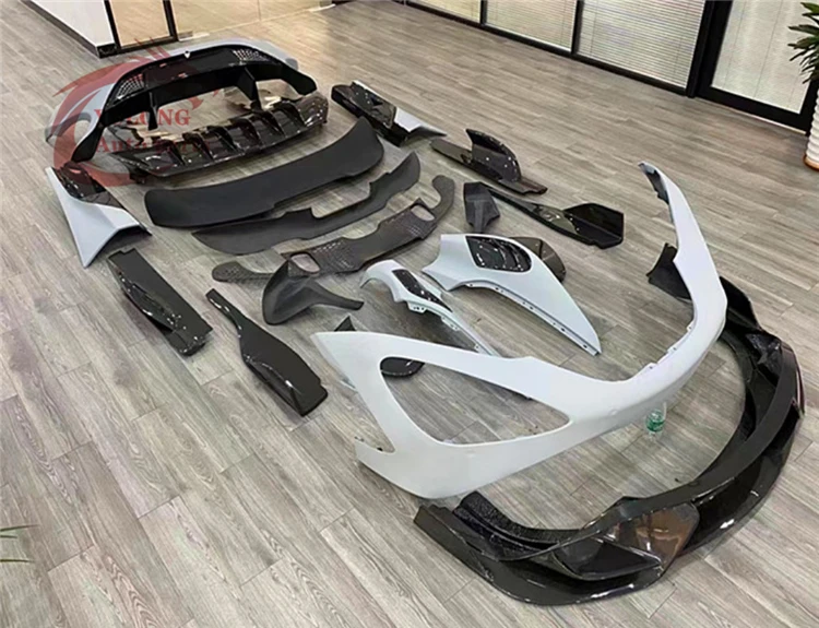 765LT Style Fiberglass Body Kit For McLellan 720S Upgraded Front Bumper Rear Bumper Side Skirt Spoiler