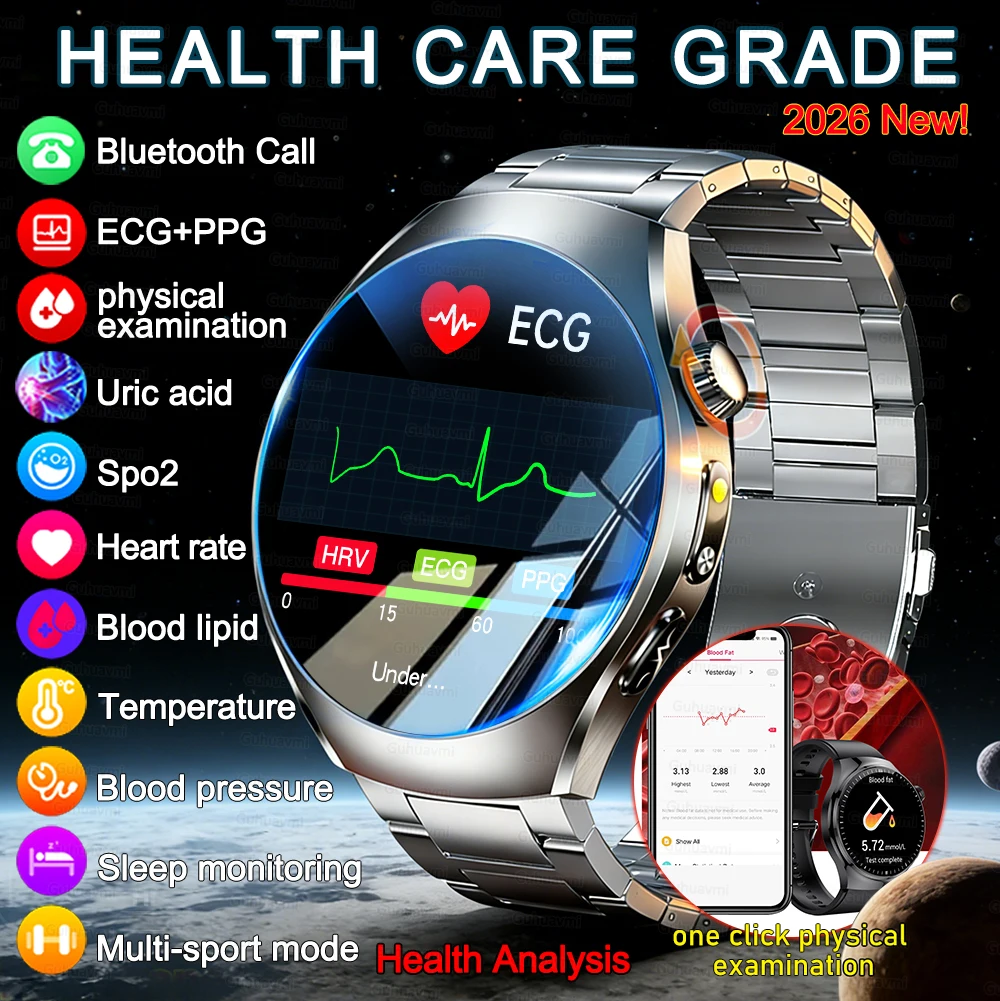 

Новые умные часы для здоровья, кровяное давление, спорт, фитнес-отслеживание, анализ здоровья, кислород в крови, ЭКГ, умные часы для мужчин и женщин