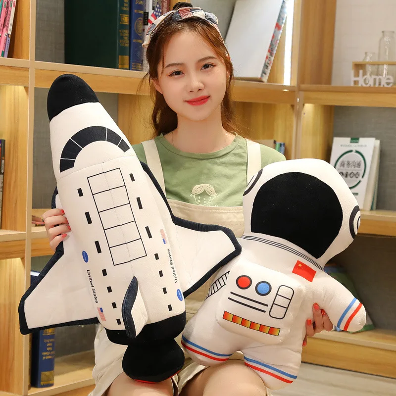 Creative Astronaut Rocket Pillow Plush Toy Astronaut Doll Space Shuttle Ragdoll Birthday Gift Children\'s Day Cute Gifts