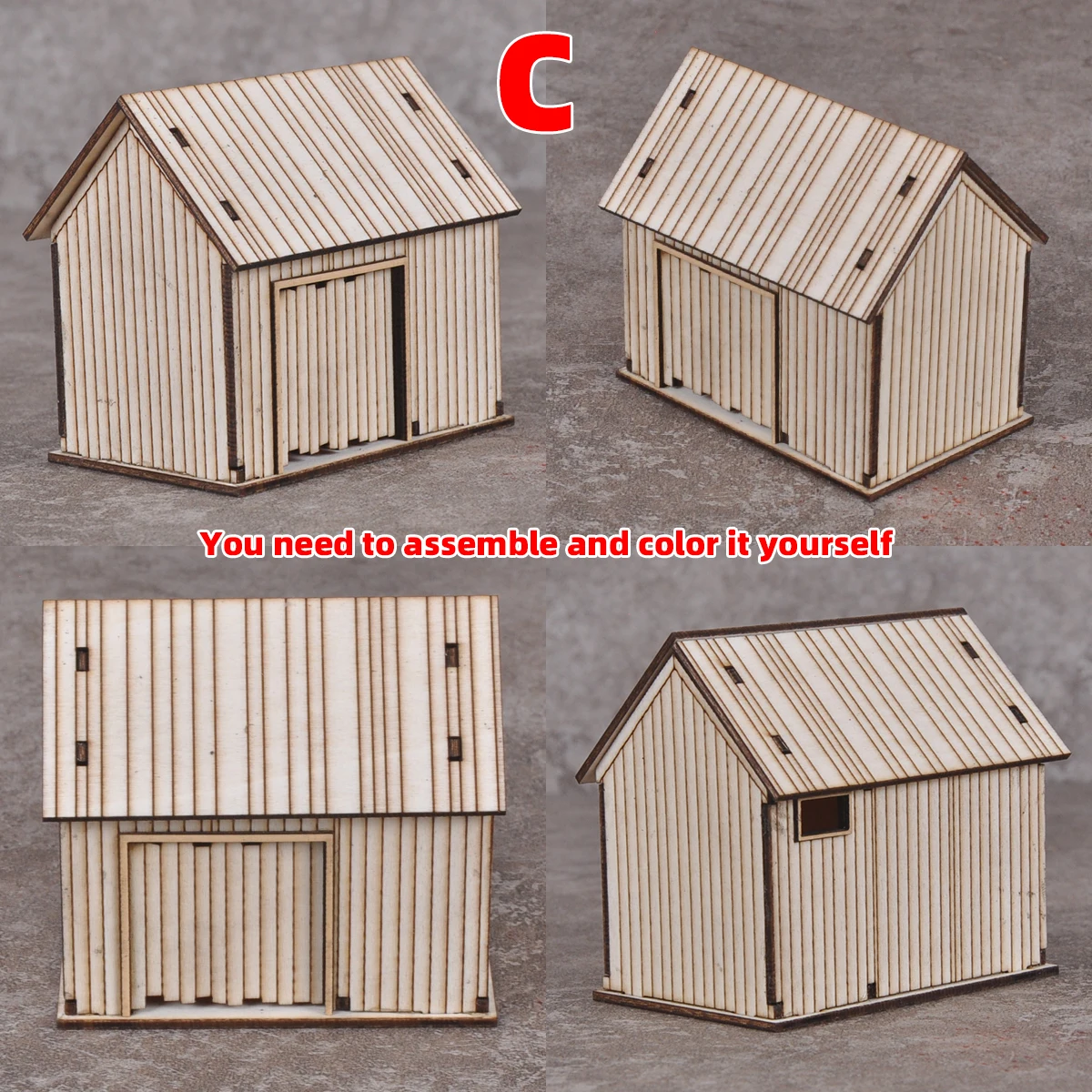 Bausatz für Architekturmodell: Europäische Landhausvilla aus Holz, Diorama im Maßstab 1/72 – Detail 4