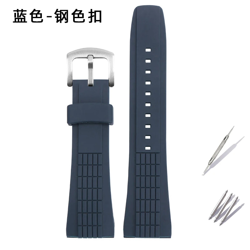 Cinturino orologio in silicone da 26 mm per Seiko Velatura SPC007J1 SRH005J1 SRQ001J1 SRH001J1 SRH013 cinturino impermeabile da uomo braccialetto nero