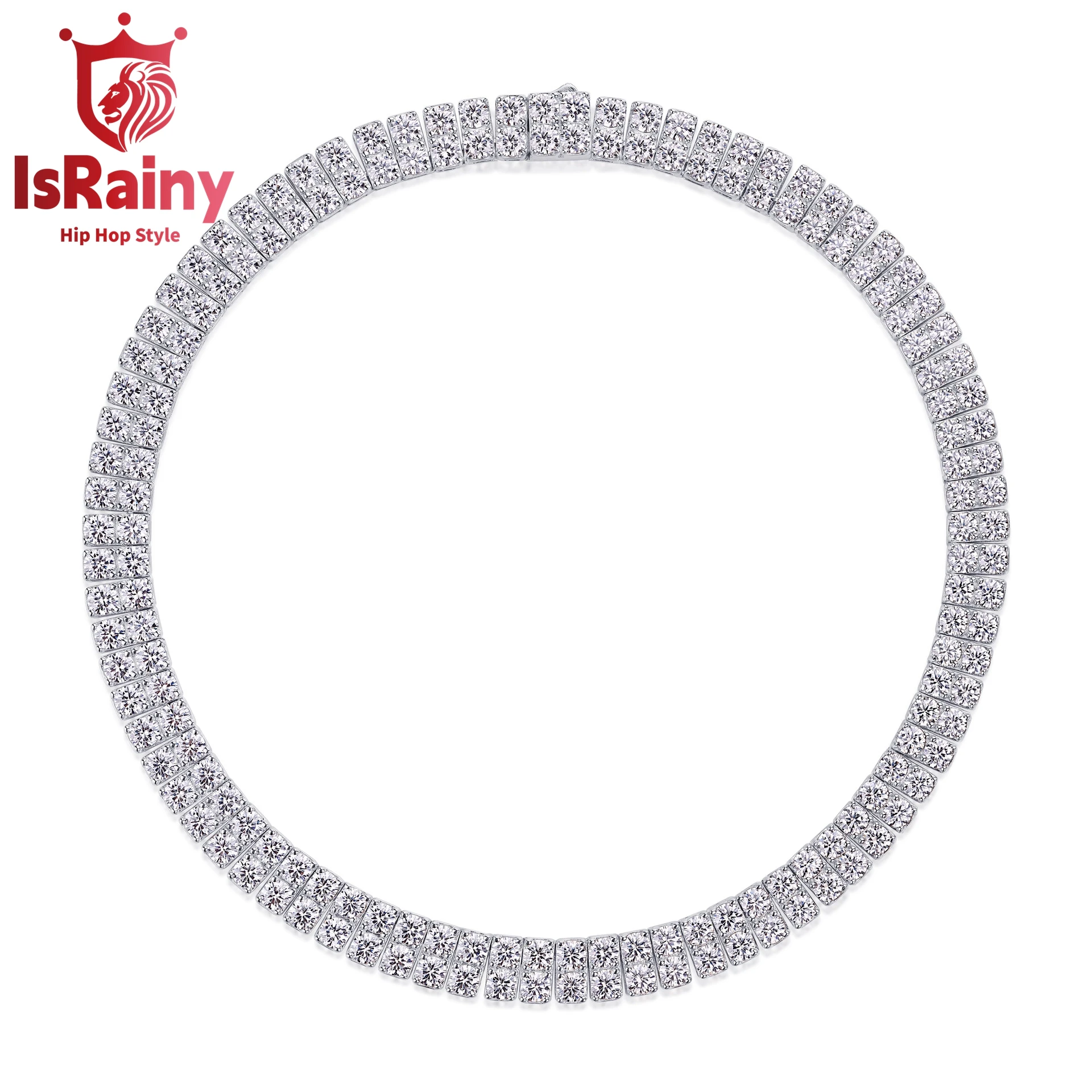 

IsRainy Hip Hop Rock 100% 925 Sterling Silver Sparkling GRA Moissanite Diamond Pendant Necklaces Fine Jewelry for Women Men Gift