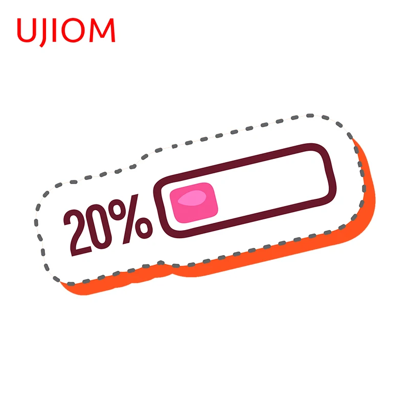 UJIOM 13cm X 6.9cm Chibi Low Battery Cartoon Wall Stickers Amusing Baby Kids Room Vestibule Decal Personality Home Decor Chambre